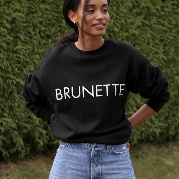 Brunette The Label Tops - Brunette the Label BLACK brunette crew neck sweatshirt